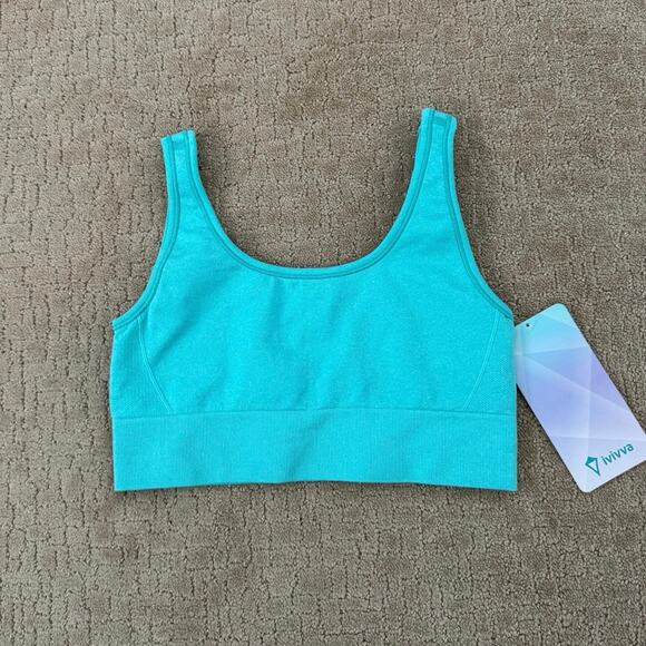 NWT Ivivva Lululemon Fly Tech Longline Sports Bra Teal 14 - Picture 1 of 5